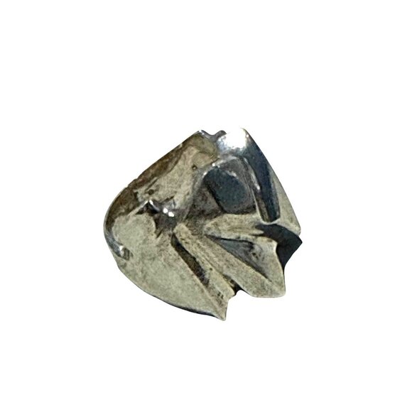 Brutalist Sterling Silver Ring Abstract Modernist Sculptural Design Size 10.5 17 - Picture 8 of 16